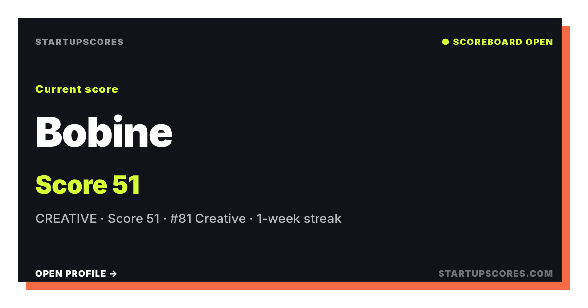 Bobine verified share card