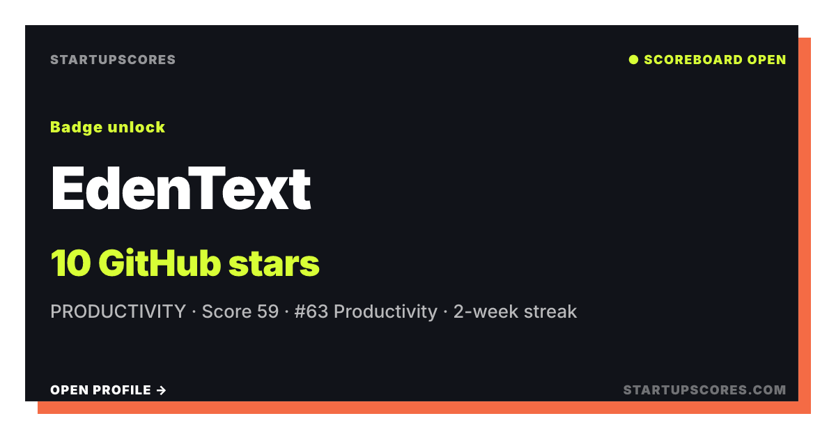 EdenText verified share card