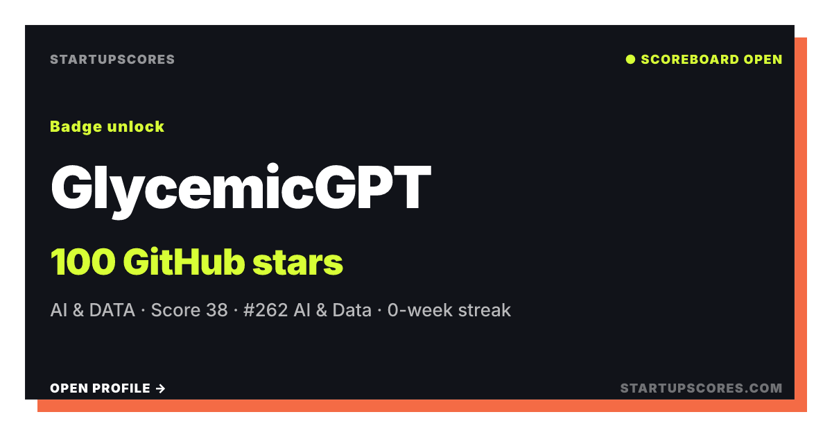 GlycemicGPT verified share card