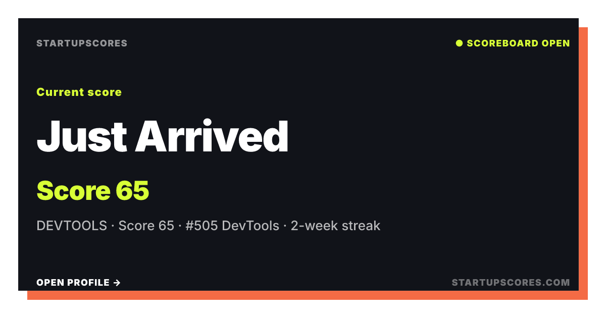 Just Arrived verified share card