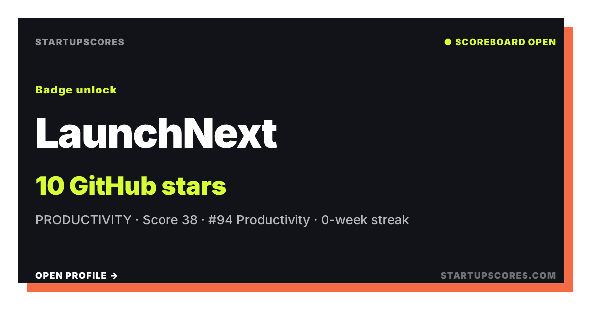 LaunchNext verified share card