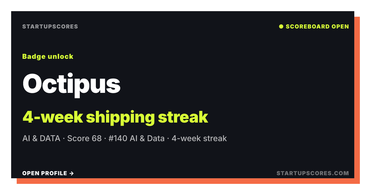 Octipus verified share card