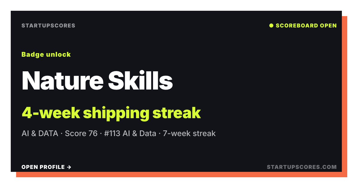 Nature Skills doğrulanmış paylaşım kartı