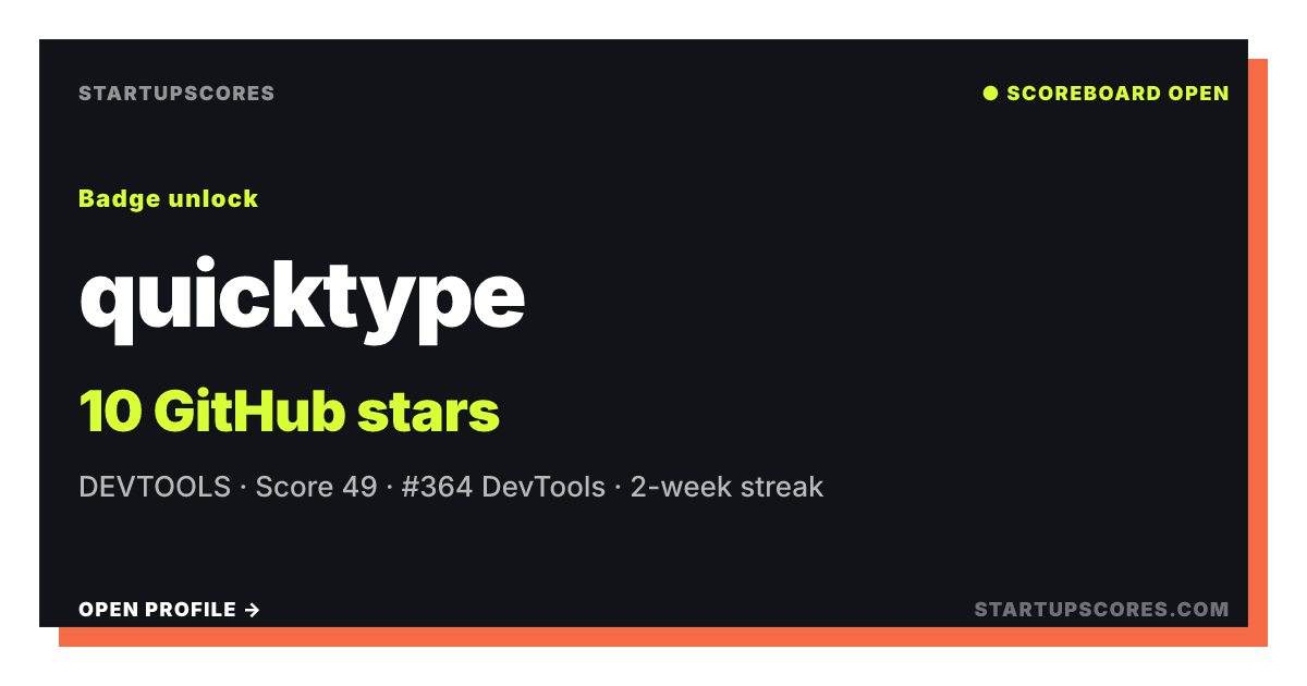 quicktype verified share card