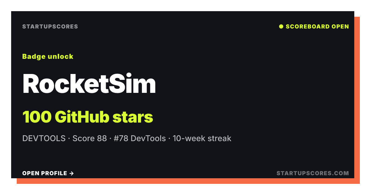 RocketSim verified share card