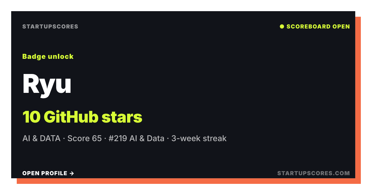 Ryu verified share card